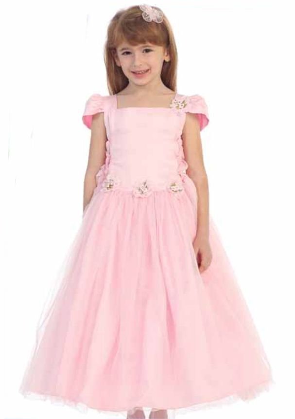 Image 3 of Chic Baby Blush Pink Tea Length Pageant Party Holiday Dress, 2, 4, 6 USA - Blush