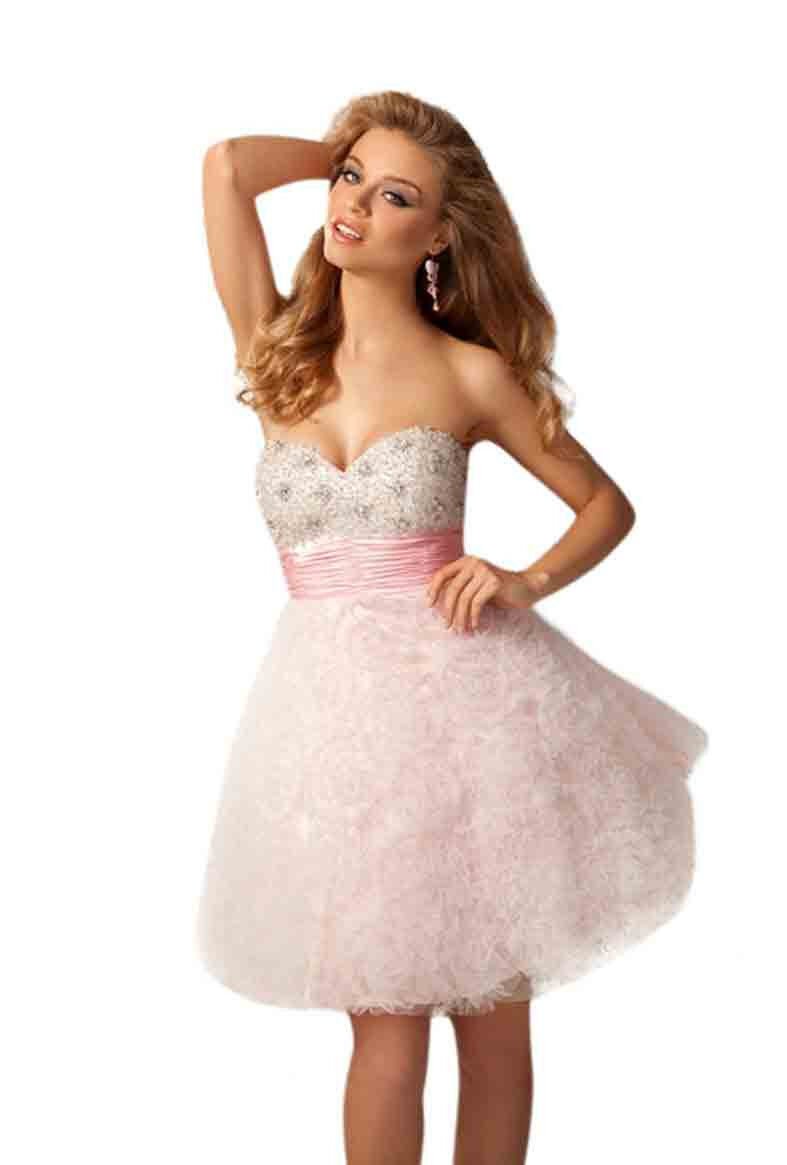 Image 0 of Posh Romantic Sexy Strapless Short Beaded Evening Gown/Prom Dress, Clarisse
