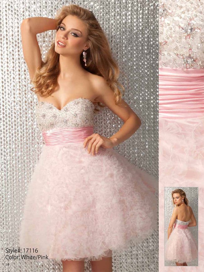 Image 3 of Posh Romantic Sexy Strapless Short Beaded Evening Gown/Prom Dress, Clarisse