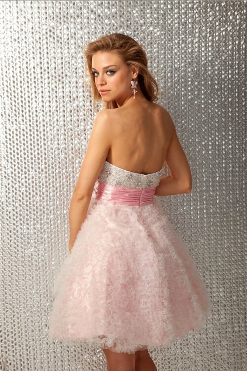 Image 2 of Posh Romantic Sexy Strapless Short Beaded Evening Gown/Prom Dress, Clarisse
