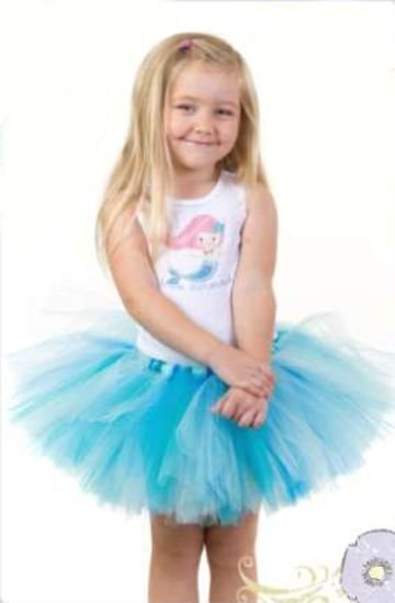 Image 2 of Beautiful Pansy Pie Little Mermaid Tank Top Poofy Ocean Blue Tutu Boutique Set -