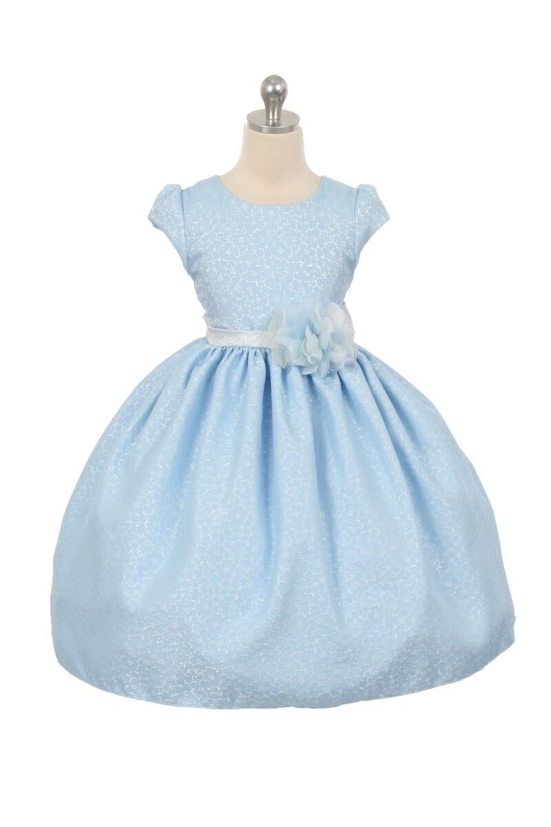 Image 1 of Chic Baby Light Blue/White Tea Length Pageant Party Holiday Dress, 2, 4, 6 USA -