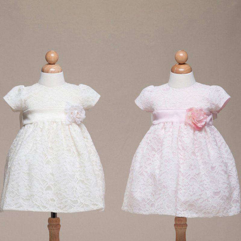 Image 1 of Stunning Ivory Lace Flower Girl Pageant Dress w/Rose Flower Crayon Kids USA - Iv