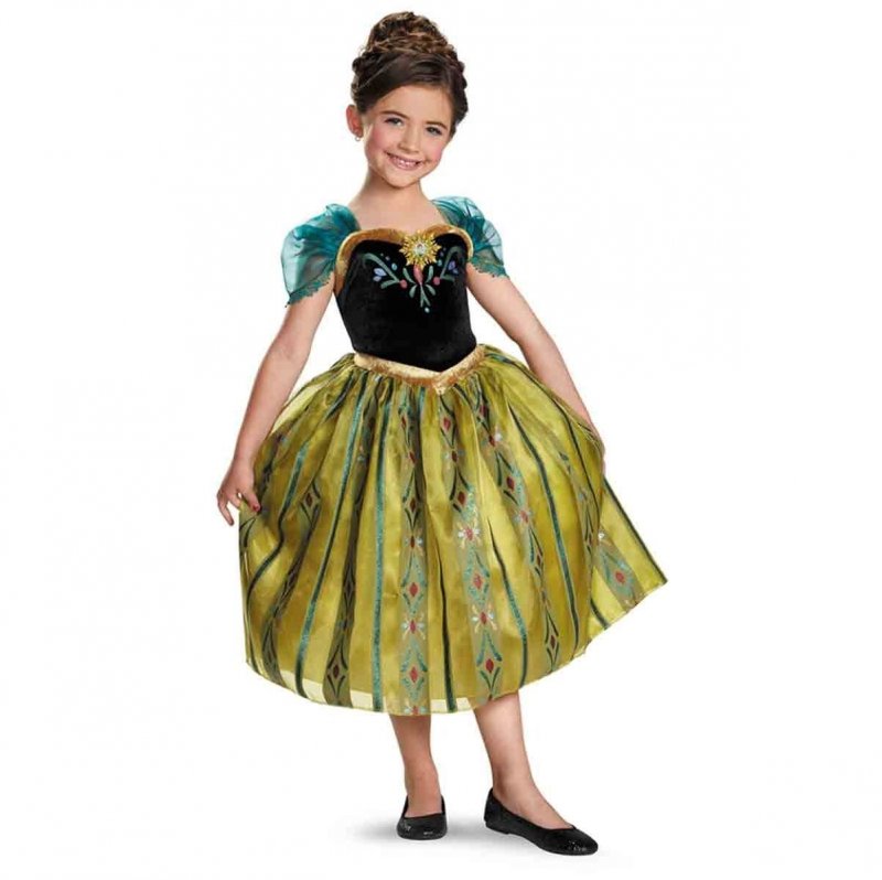 Image 0 of Frozen Princess Anna Deluxe Coronation Gown Child Costume Disguise 76909 - Gold 