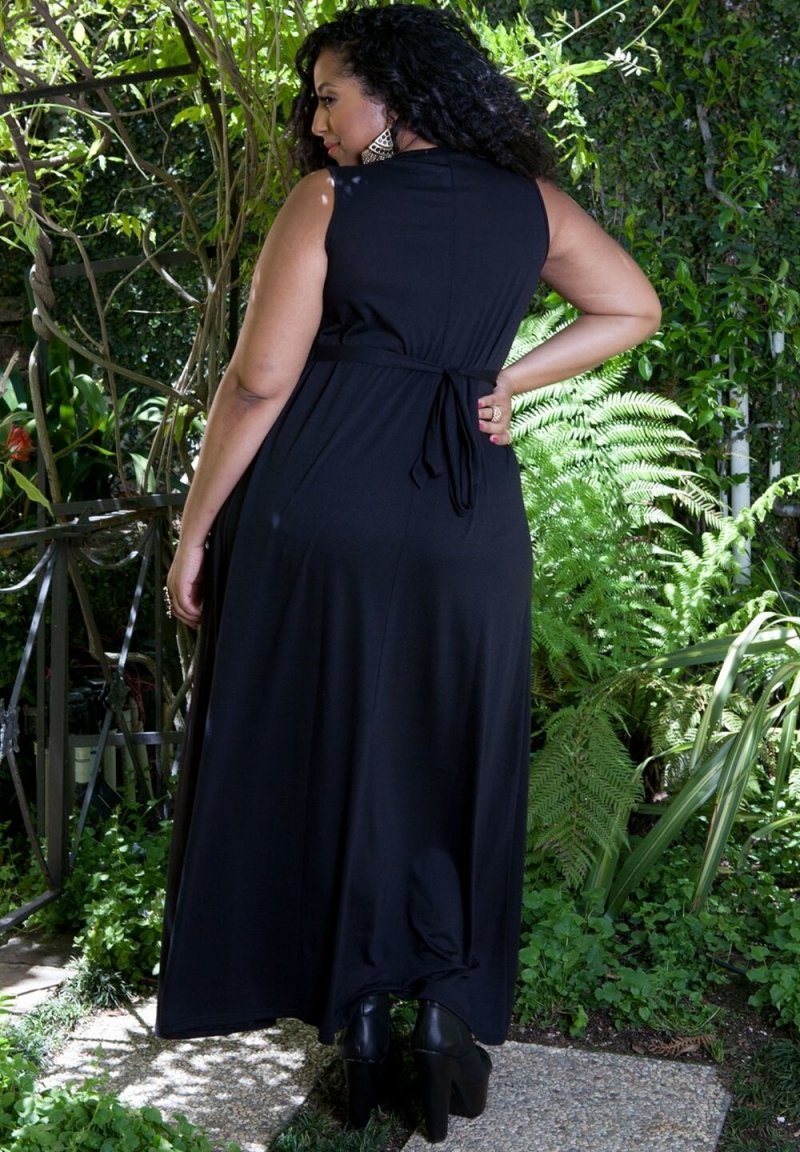 Image 1 of Sexy SWAK Designs Black Plus Size Bonnie Maxi Dress, Party Glamorous - Black