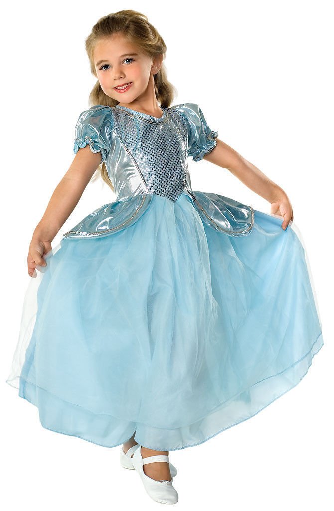 Image 2 of Beautiful Cinderella Palace Princess Aqua Ball Gown Polyester Costume, Rubies - 