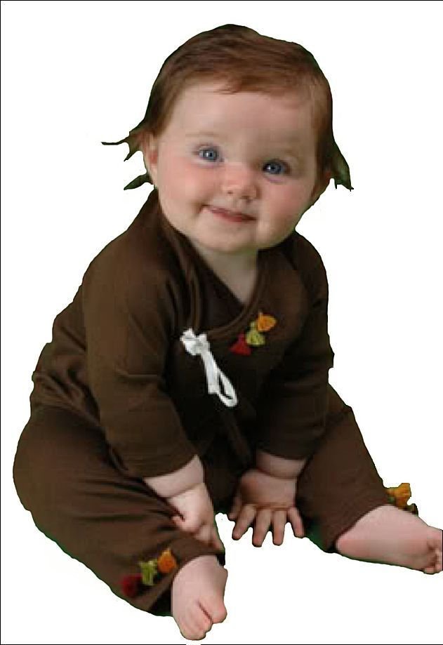 Image 1 of Soft So Cute Chocolate & Orange Sckoon Organic Cotton Kabuki Infant Wear - Kimon