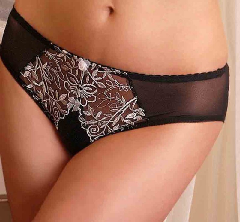 Sexy Elegant Maternity/Nursing Panties Mama Cynthia Black w/Lace, EU - Medium - 