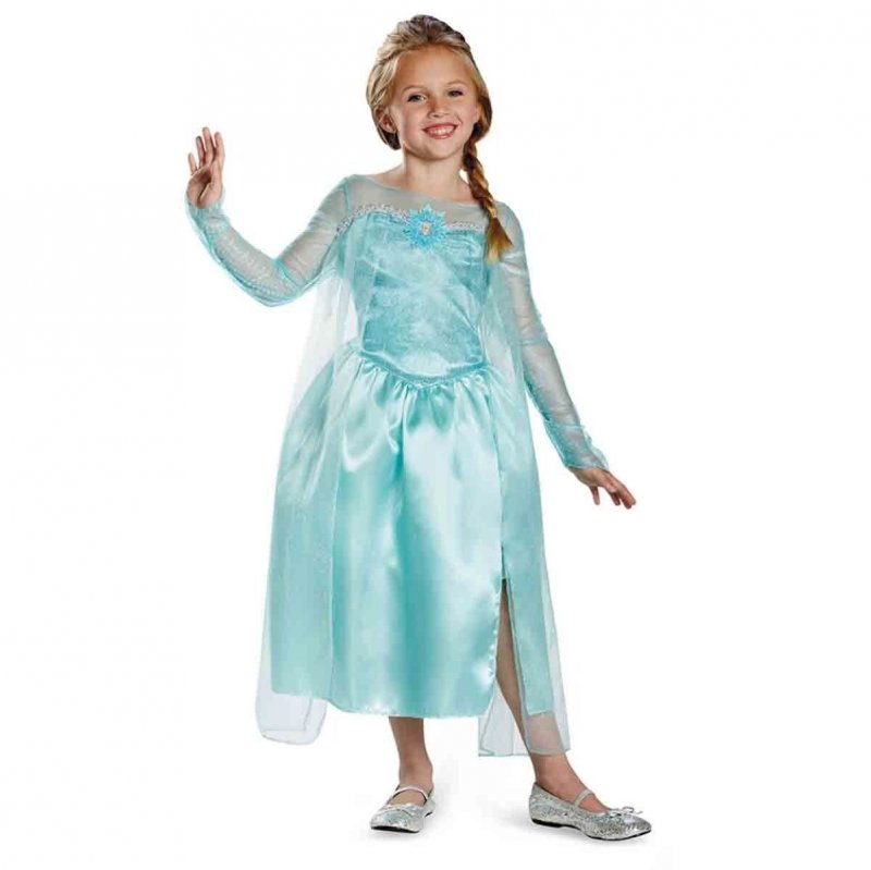 Disney Frozen Elsa Snow Queen Classic Blue Dress Child Costume 76906 Disguise - 