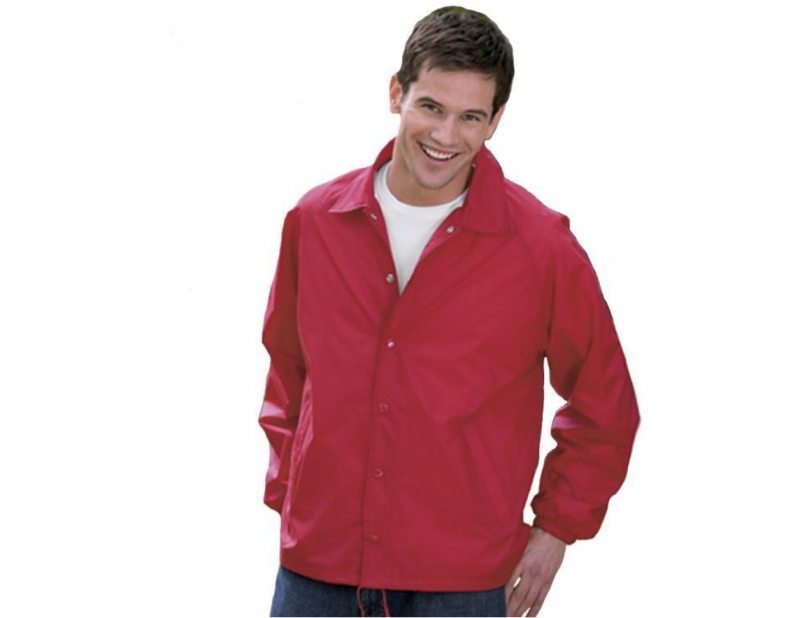 Image 0 of Auburn Kasha Lined Nylon Coach Jacket, Adult Solid Red,Blue,Black,Green L-4XL