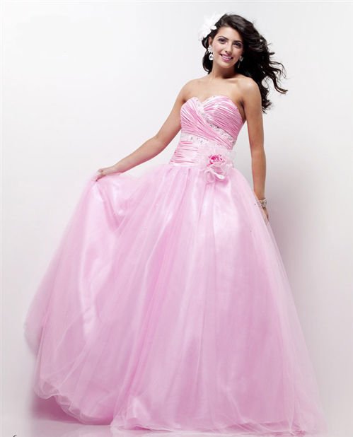 Sexy Strapless Cinderella Posh Pink Dreamz/Riva 793 Prom Evening Gown 12, 18