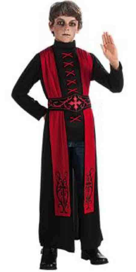 Deluxe Gothic Priest Boys Red Black Robe Costume, Rubies 881447
