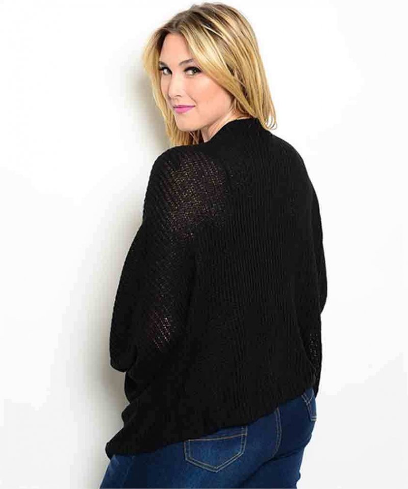 Image 1 of Chic Versatile Plus Size Black Cardigan Sweater Shrug Bolero XL,3XL