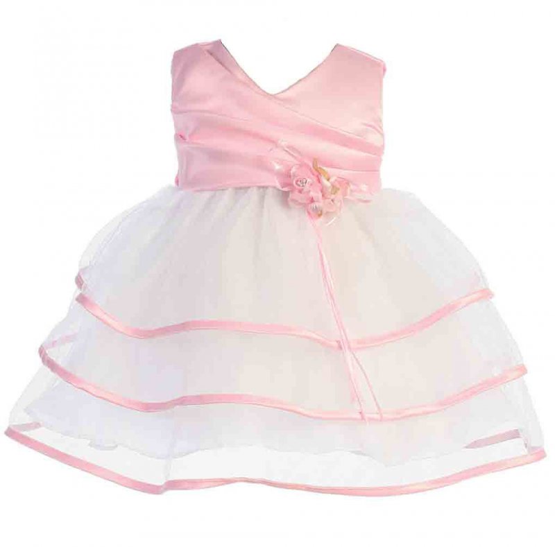 Image 1 of Sweet Baby Girl Posh Fuchsia or Pink/White Flower Girl Pageant Party Dress 