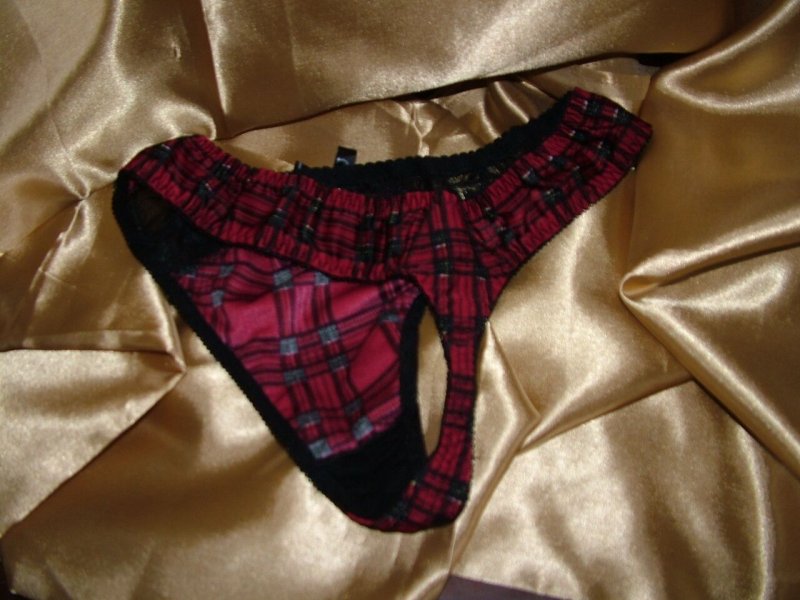 Image 4 of Sexy Maternity Nursing Panties, Mama Roxy Red or Gray and Black Plaid/Lace, EU