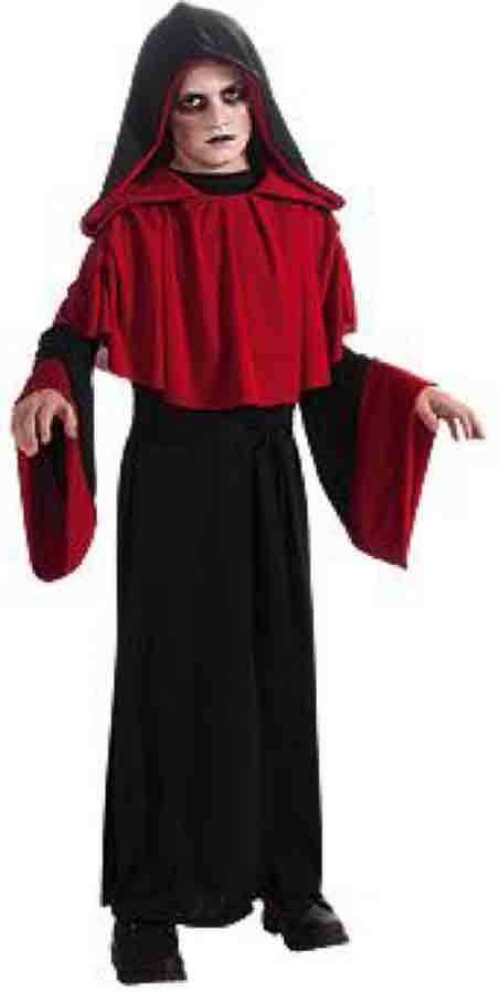 Deluxe Gothic Overlord Boys Red Black Robe Costume, Rubies 881449 - Black - Poly