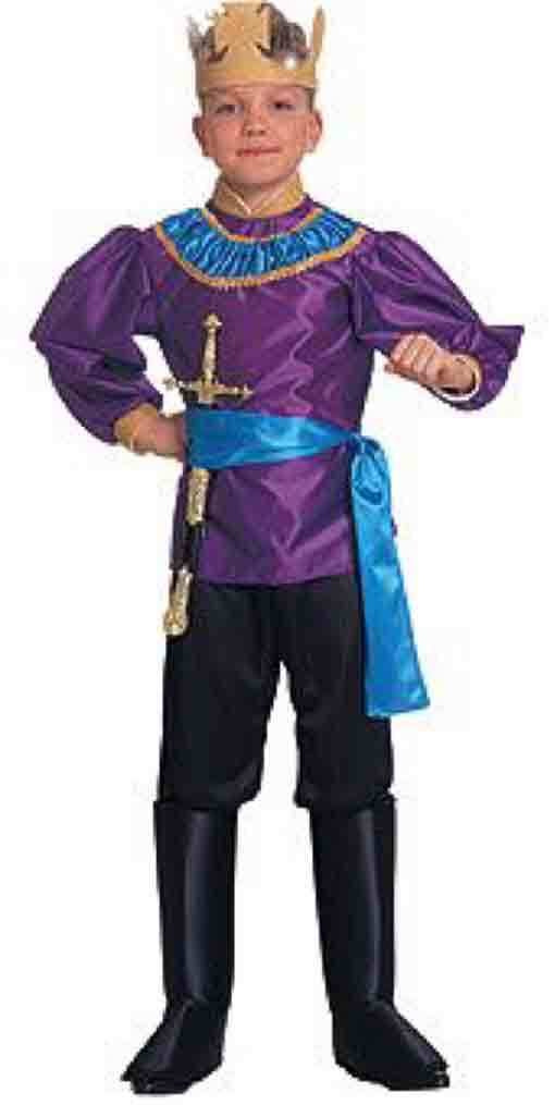 Deluxe Renaissance Faire Little King Purple Blue Costume w/Crown, Rubies 10645 -