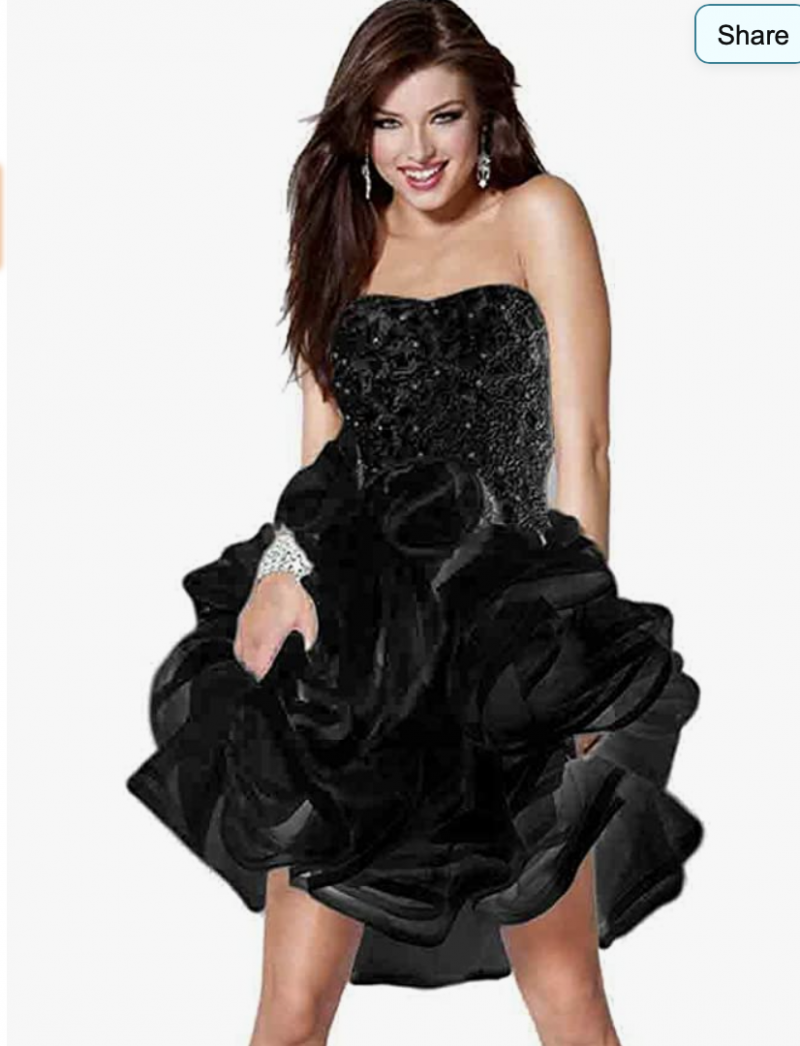Jovani Women's Gorgeous Strapless Beaded Formal/Prom Dress 6 Black