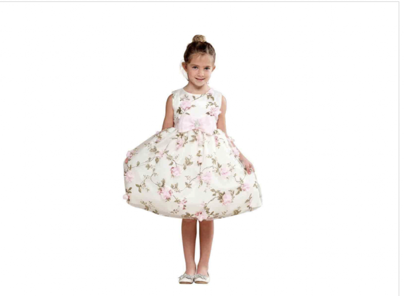 Image 2 of Posh Sweet Ivory Floral Embroidered Flower Girl Party Dress, Crayon Kids USA - 4