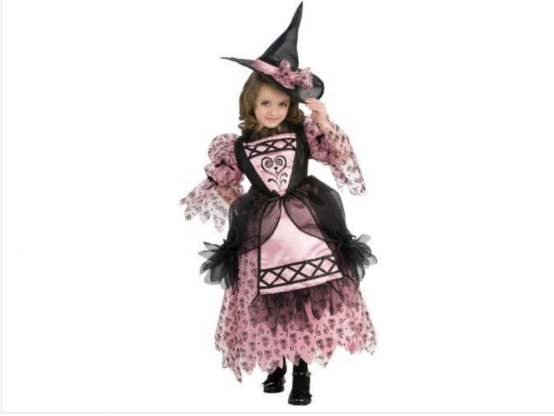 Adorable Rubie's Deluxe Sweetheart Witch Pink and Black Costume - Large 12-14