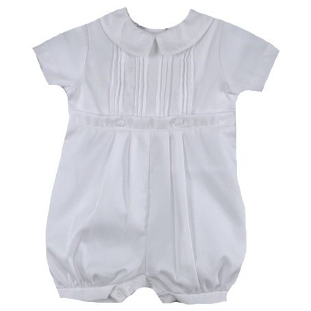 Image 0 of Precious Petit Ami White Baby Boys Knickers Christening Romper Set - 3 Months