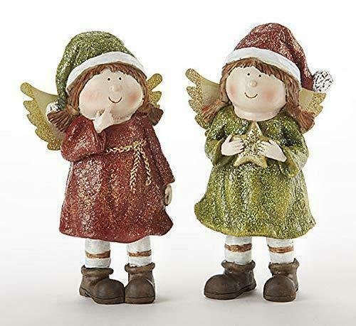 Delton 5.9 Resin Christmas Angels, Set of Two