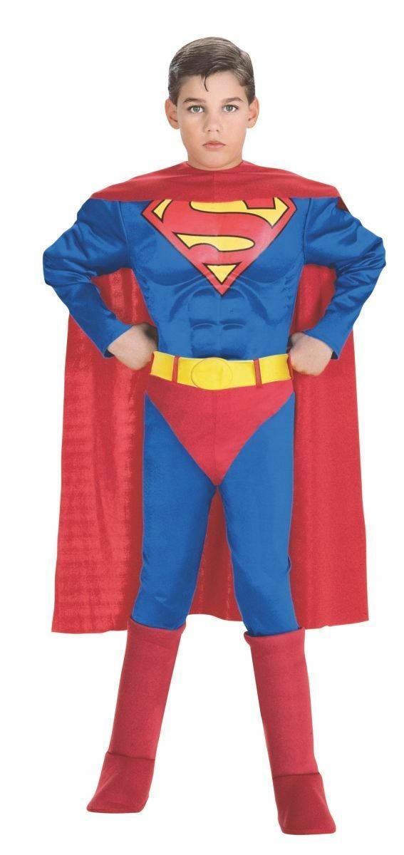 Image 1 of Super DC Heroes Deluxe Muscle Chest Superman Costume, Child's 882626