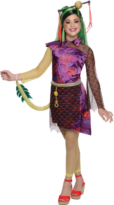 Exotic Fashionista Monster High Jinifire Long Girl Purple Costume/Wig, Rubies