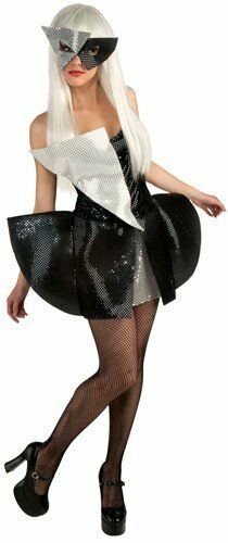 Image 1 of Lady Gaga Black Sequin Dress Teen Costume, Small