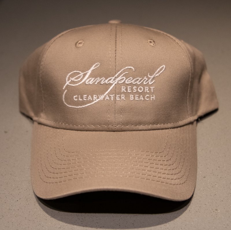 Beige Mens hat with Sandpearl logo
