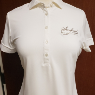 Shirt women's white Morgan polo with collar