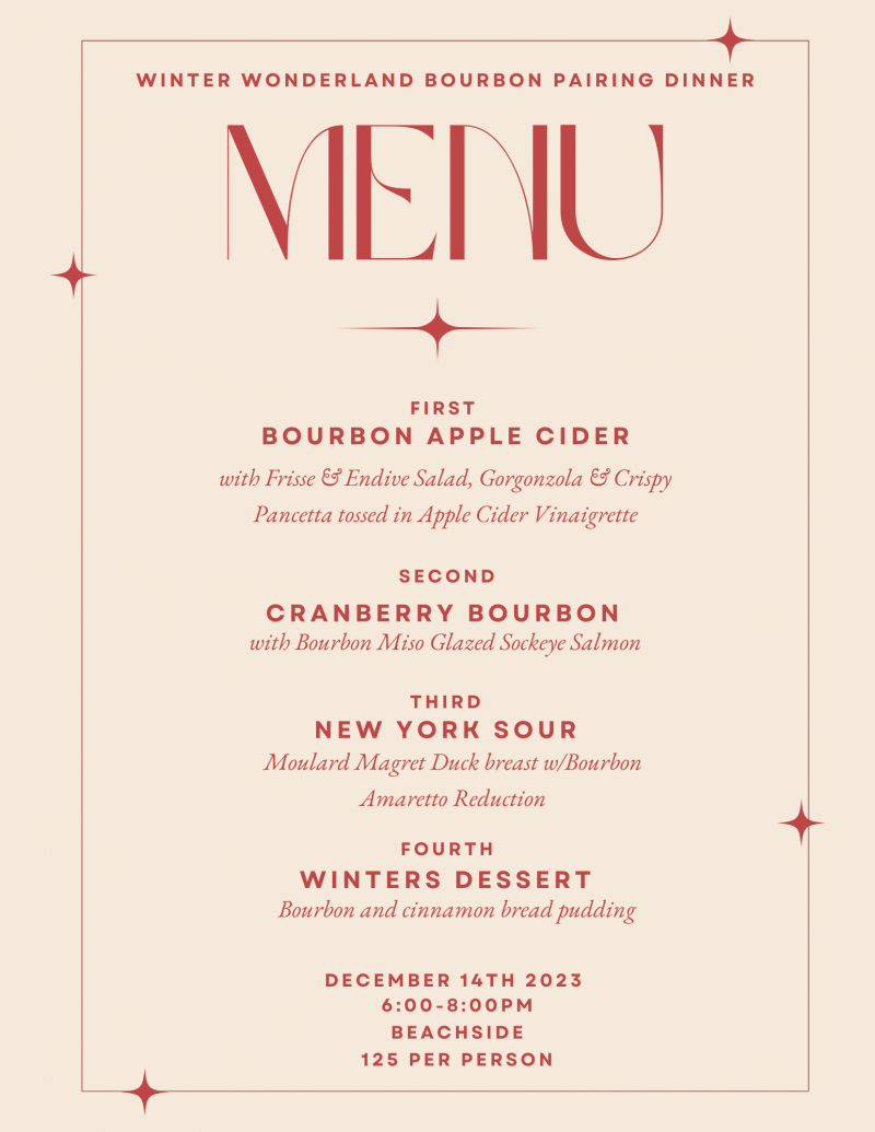Winter Wonderland Bourbon Pairing Dinner