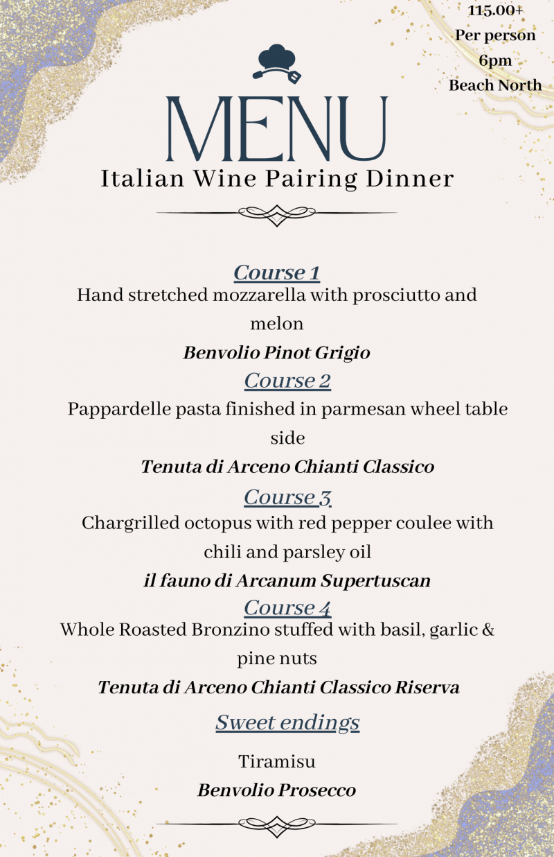 Italian Wine pairing dinner