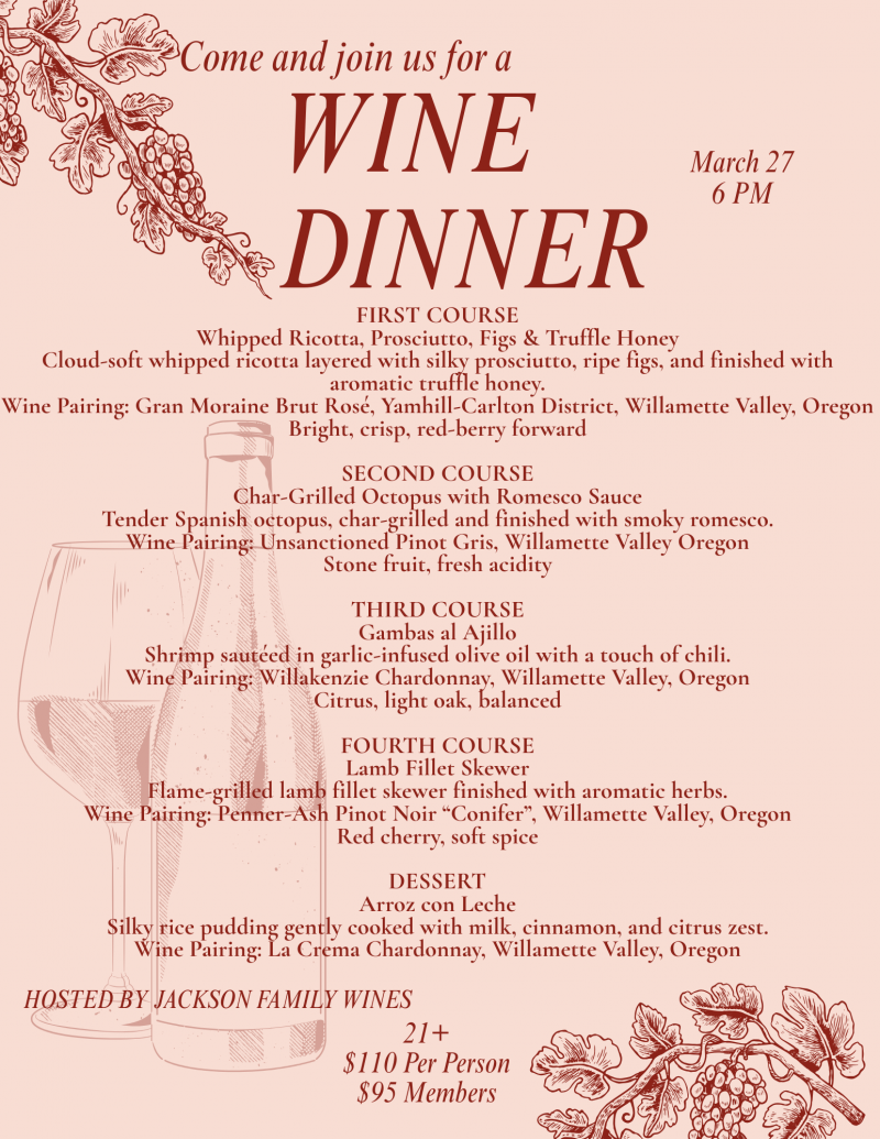 Wine Pairing Dinner - March 27
