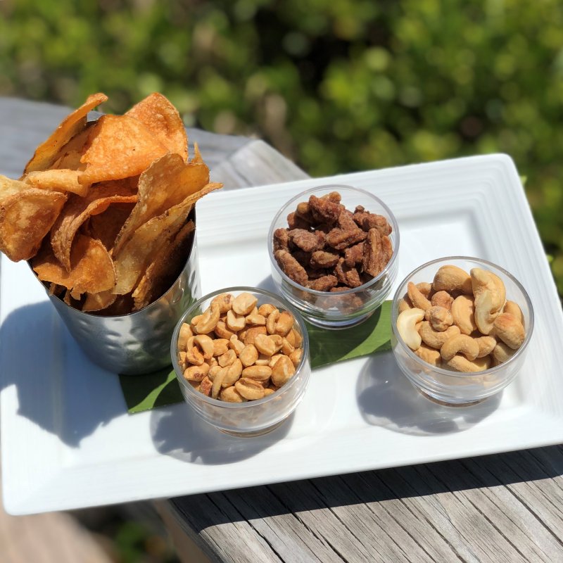 Mix nuts and homemade chips