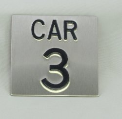 CAR44SS Elevator Identification Plate 4 x 4 Stainless Background/Black Character