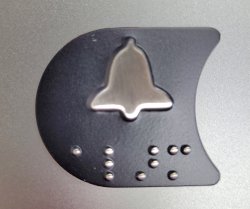 CLEARANCE CAR STATION BRAILLE, CRESCENT SHAPED, ALARM