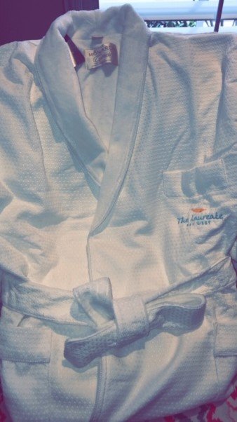 White Luxe Robe with Hotel Logo