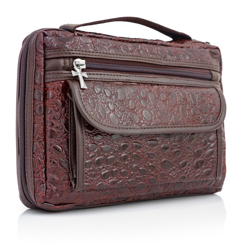 LULBIBLE3 Embassy™ Alligator-Embossed Genuine Leather Bible Cover