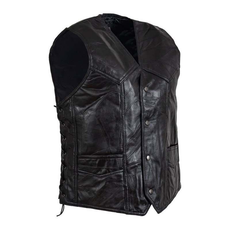 GFVBIKENPM    Diamond Plate by Maxam Buffalo Leather Vest