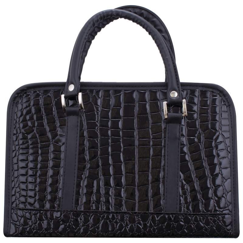 DBBLBA1   Gigi Chantal™ Black Faux Alligator Bible Cover