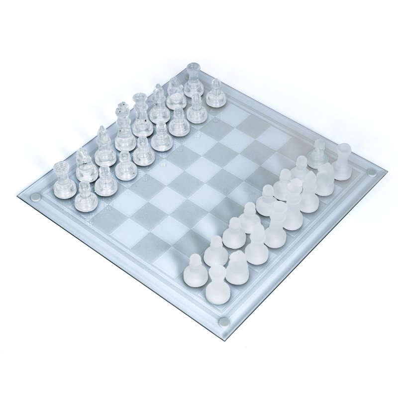SPCHESS   Maxam 33-Piece Glass Chess Set