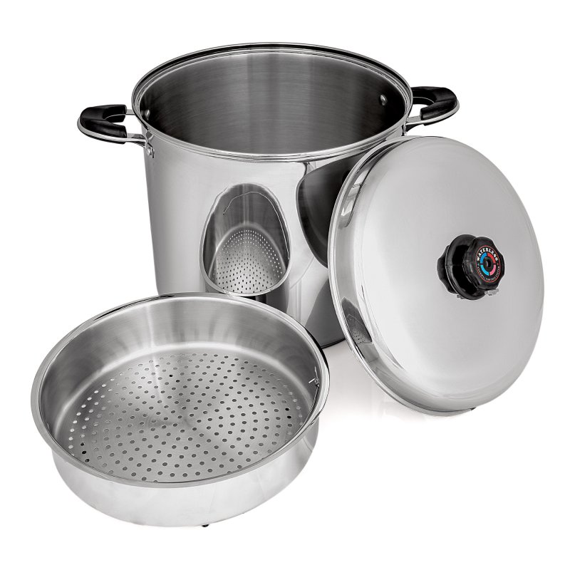 KTSP30MX    Maxam 30 Quart Stock Pot & Steamer Basket Set 