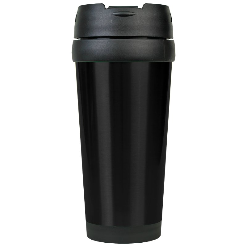 Image 0 of JDLTM071    16 Ounce Stainless Steel Black Travel Mug w/o Handle