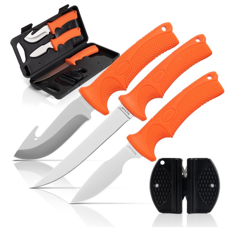 SKMXSK5     Maxam 5-Piece Fixed Blade Skinning Knife Set