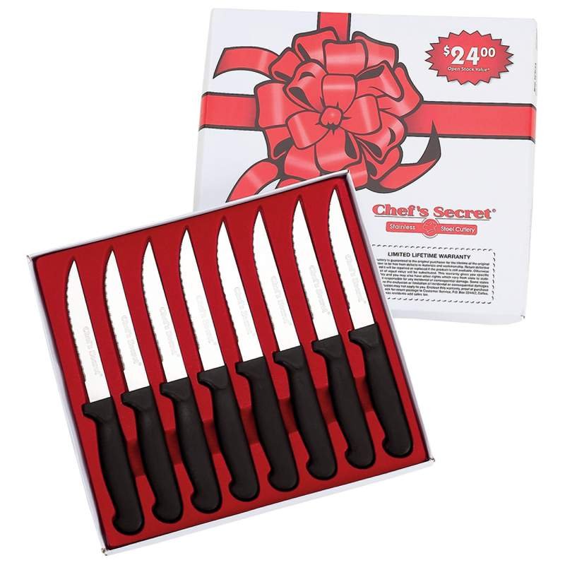 CTCS8  Chef's Secret 8pc 8-1/2 Steak Knife Set
