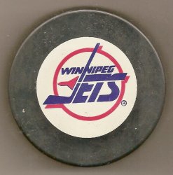 Vintage Nhl winnipeg jets Logo souvenir Puck