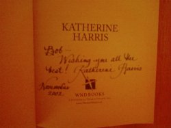 Center Of The Storm By Katherine Harris Signed hardback book