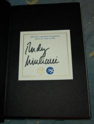 Leadership By Rudolph Giuliani Signed hardback book