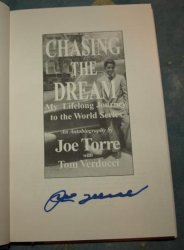 Joe Torre Chasing The Dream Signed 1st Edition Hard Back Book RARE